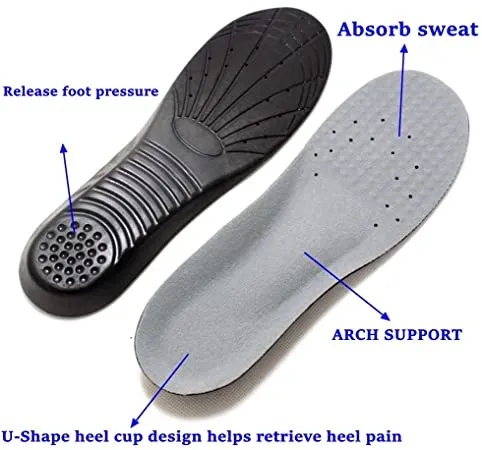 Amitataha | Memory Foam Insoles, Providing Excellent Shock Absorption and Cushioning for Feet Relief | Black