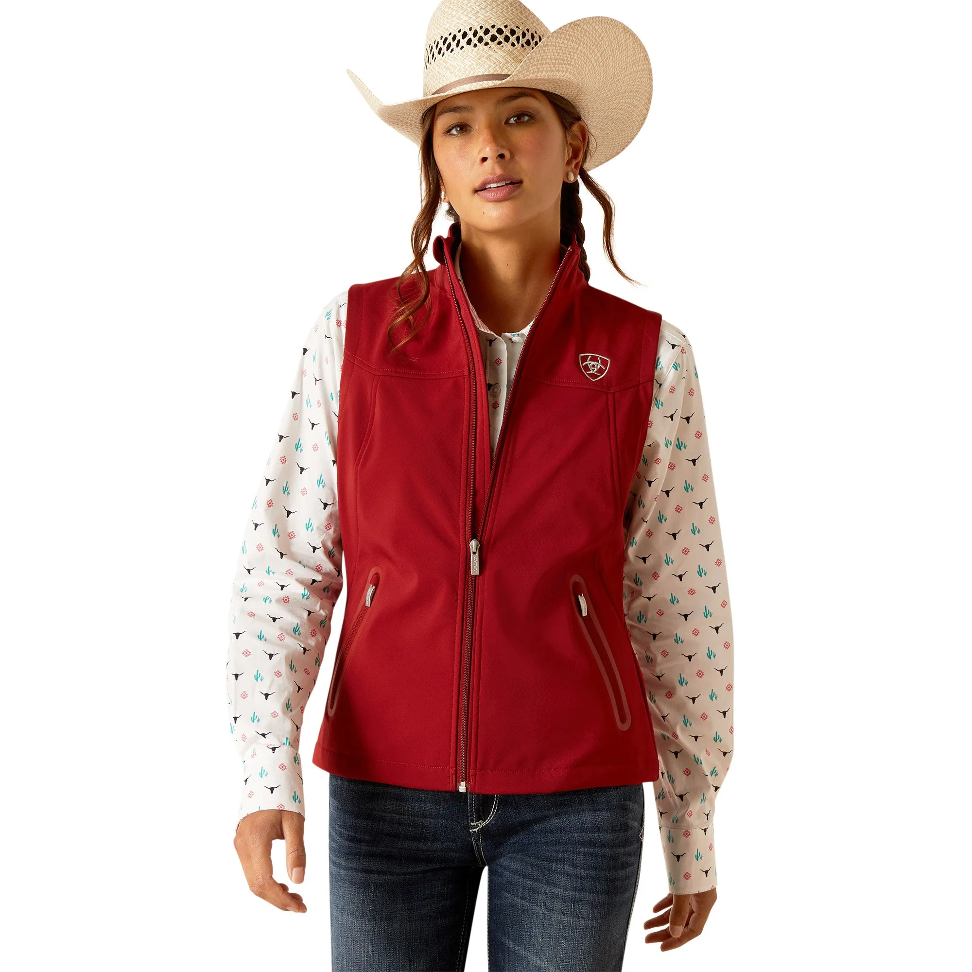 Ariat Ladies New Team Sun-Dried Tomato Softshell Vest 10048878