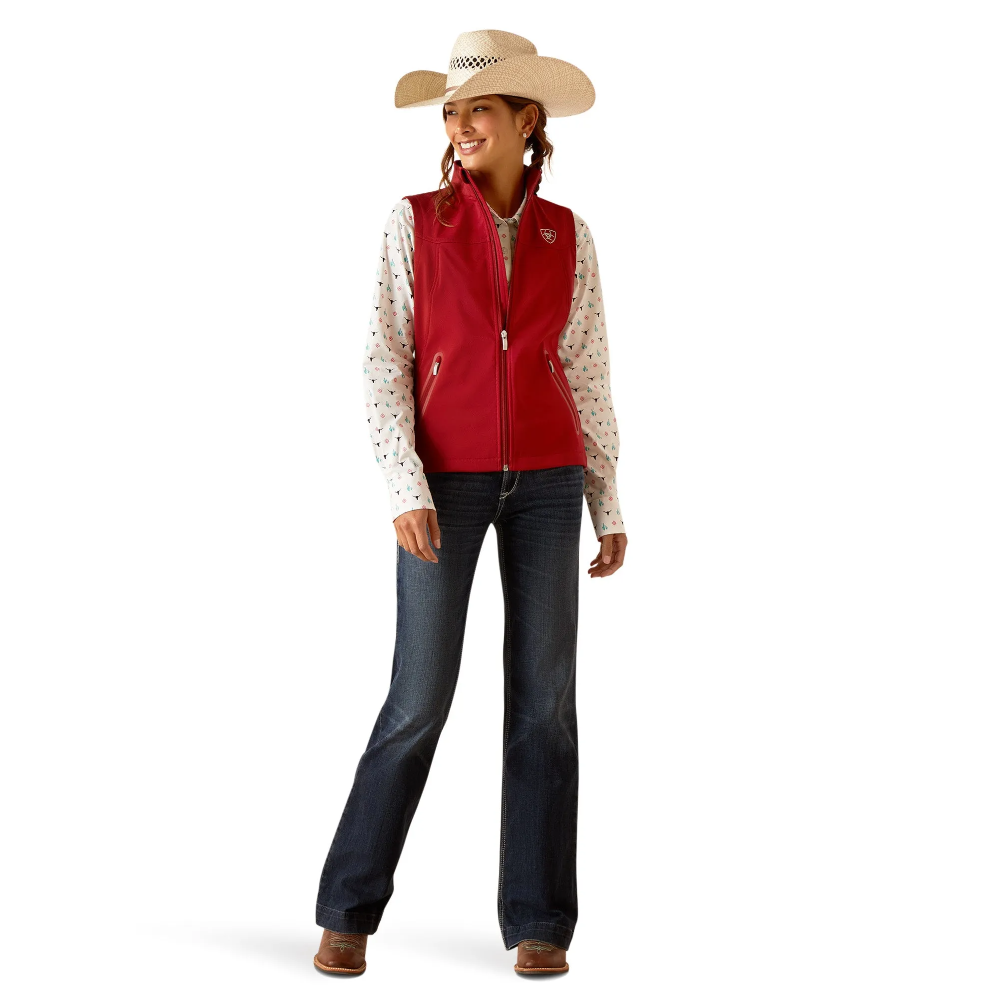 Ariat Ladies New Team Sun-Dried Tomato Softshell Vest 10048878