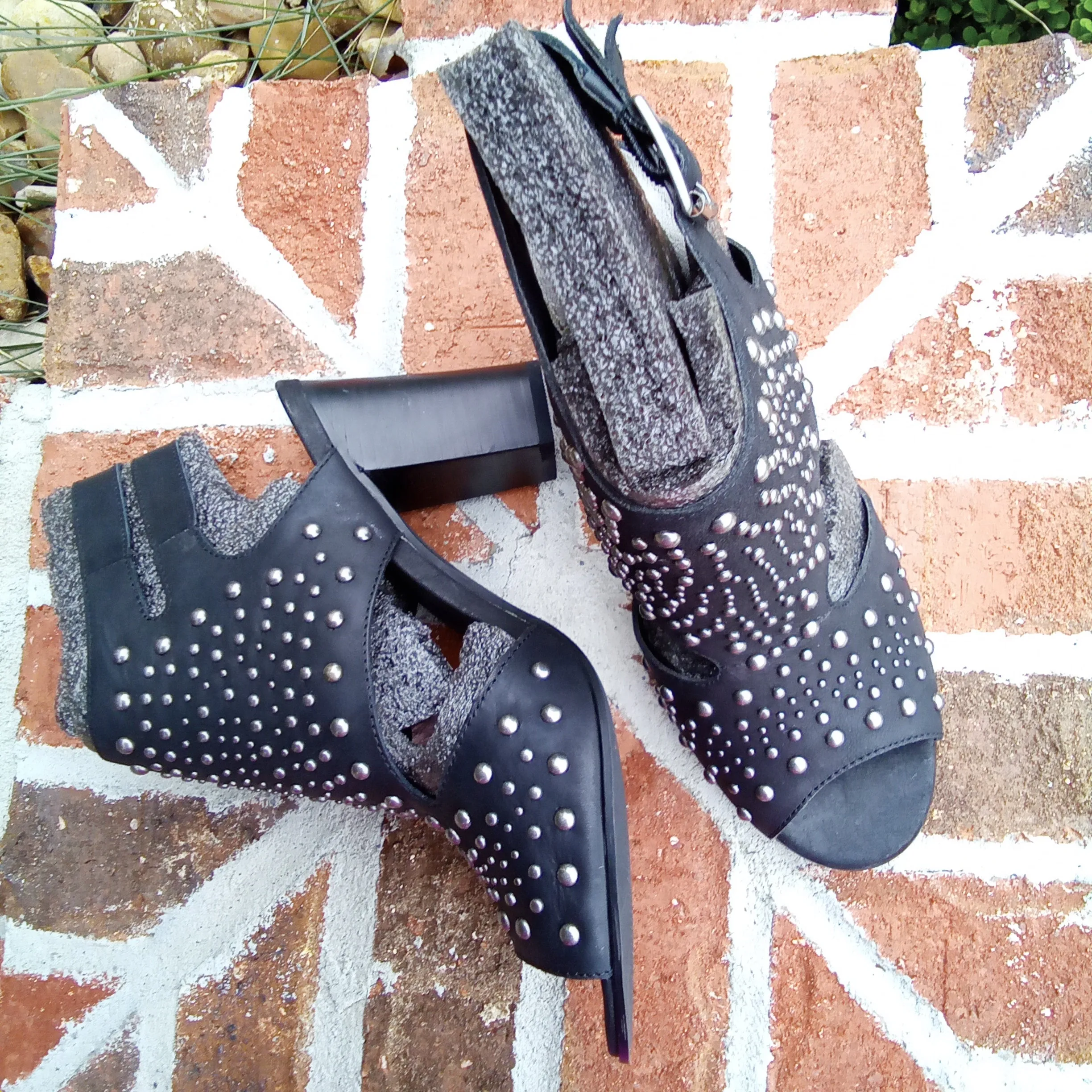 Black Studded Dress Sandals | Very Volatile Anamaria