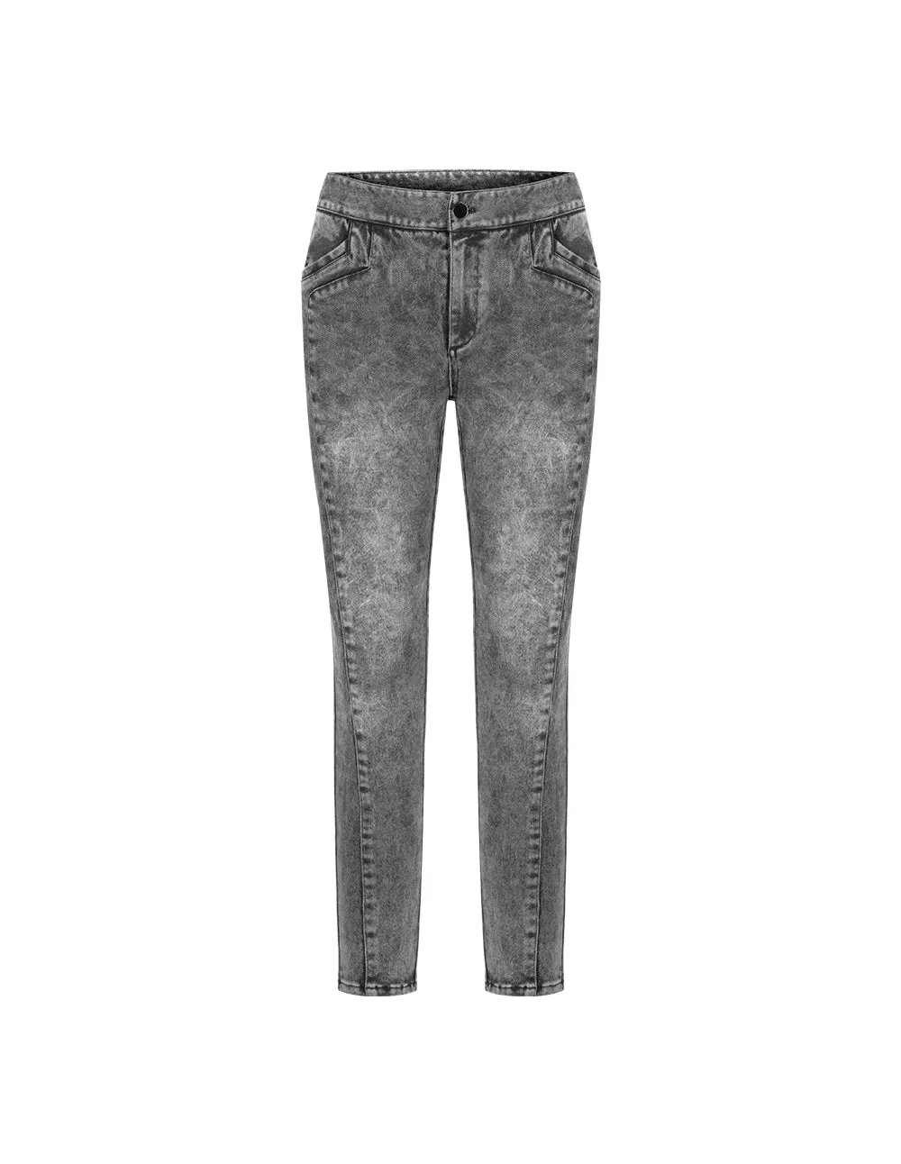 BORA AKSU Simple Design And Versatile Distressed Washed Gray Jeans