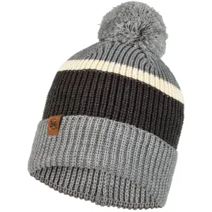 Buff Knitted Beanie - Grey