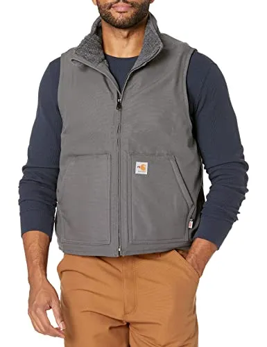 Carhartt 104981 Men's Big & Tall Flame Resistant Relaxed Fit Duck Sherpa-Lined Mock Neck Vest