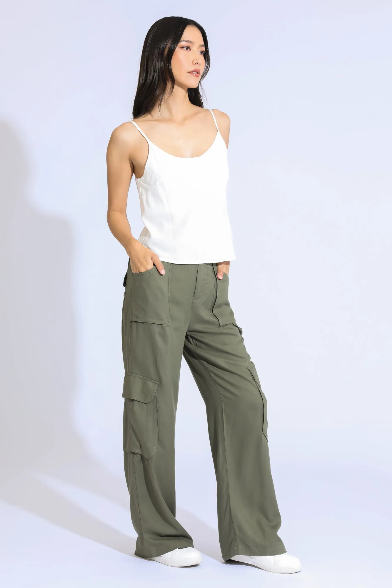 CARPENTER WIDE LEG PANT - OLIVE