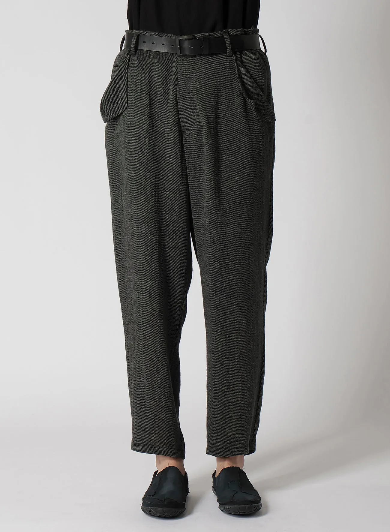 C/SOFT TWEED M-SEAM FLAP POCKET PANTS