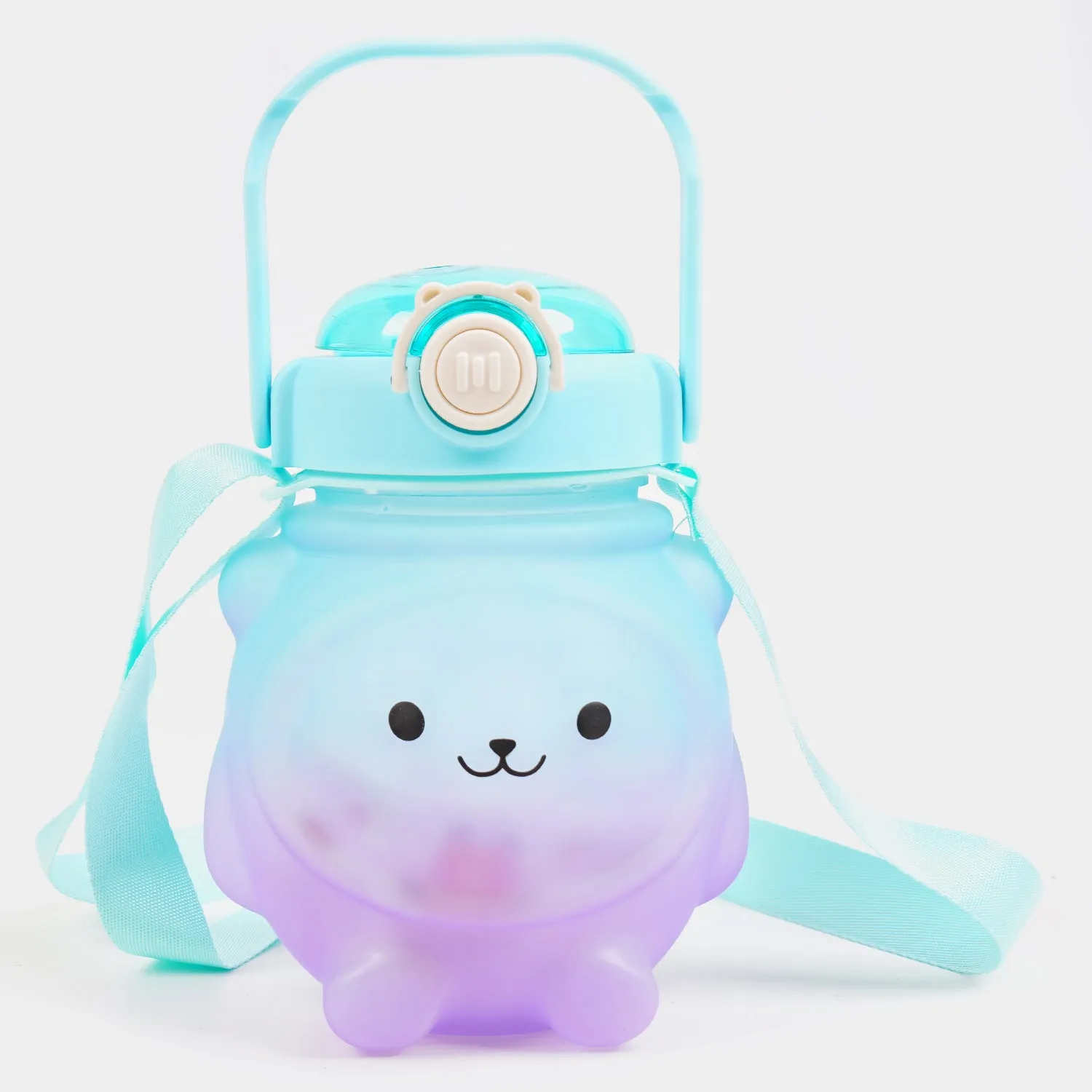 Cute Face Water Bottle with Straw | 650ml