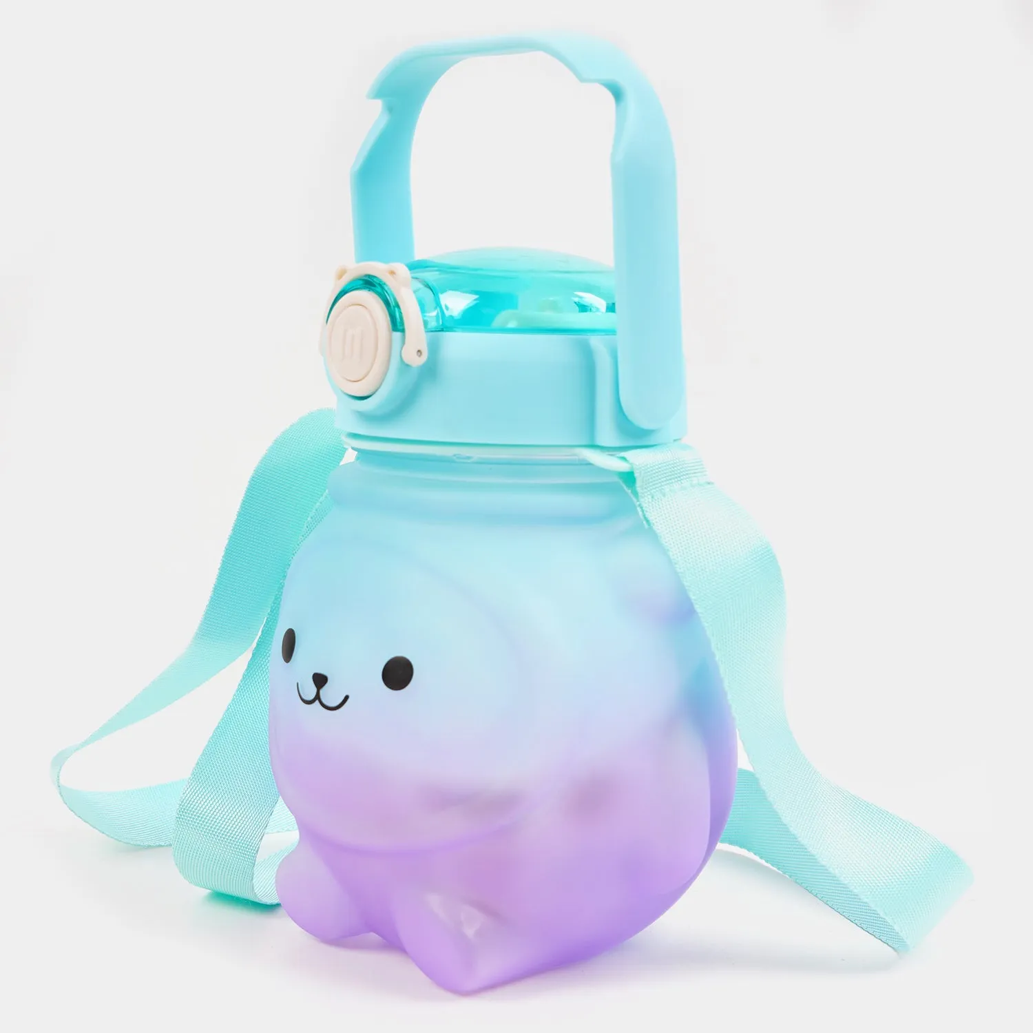 Cute Face Water Bottle with Straw | 650ml