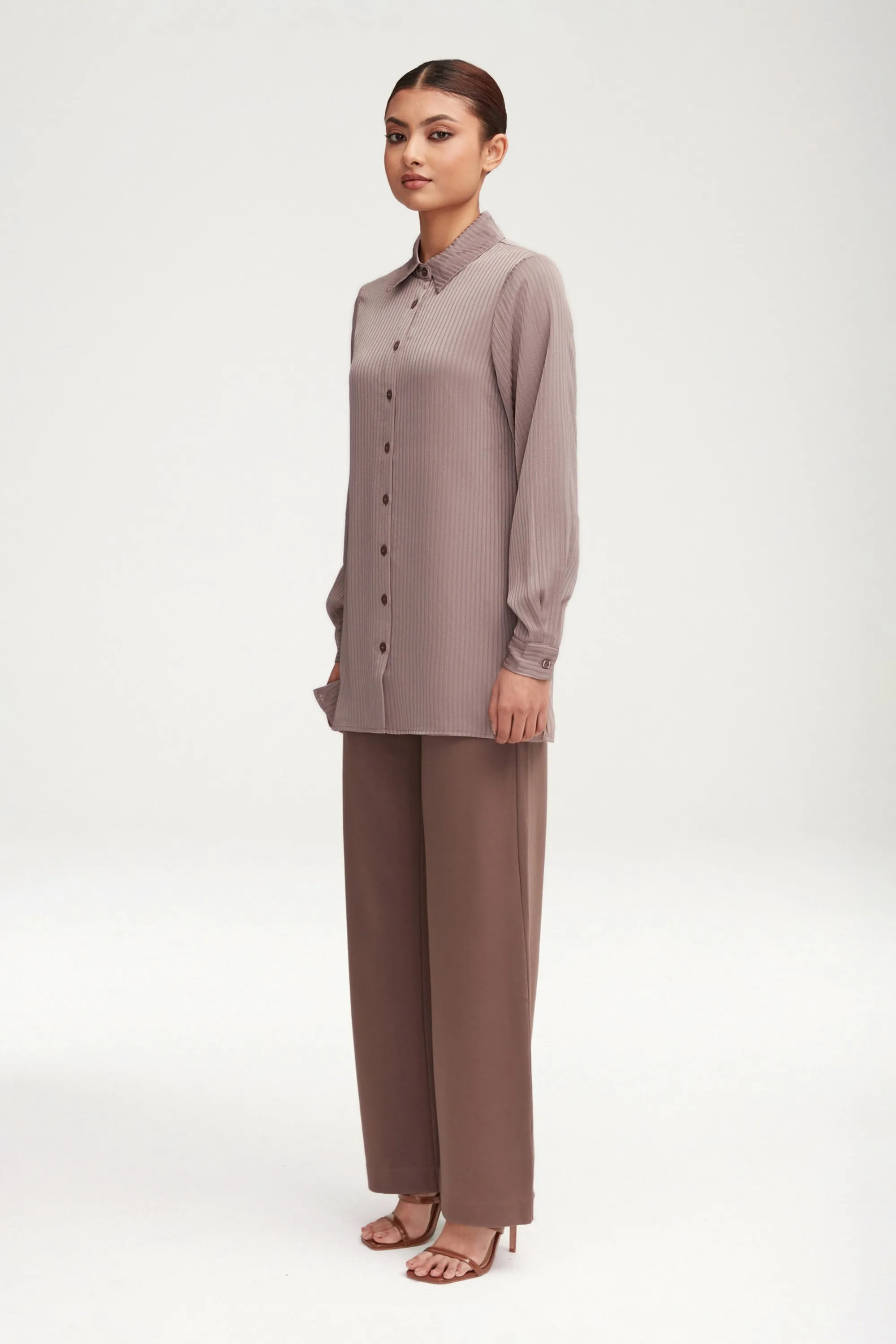 Essential Jersey Wide Leg Pants - Dark Taupe