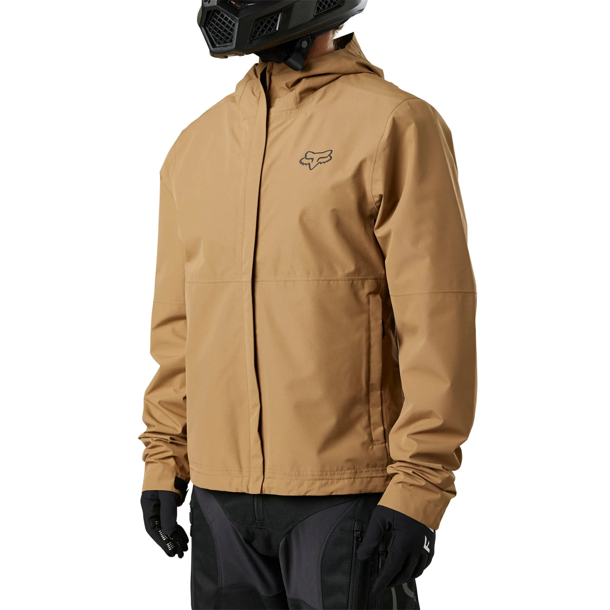 Fox Racing  Mens Ranger Offroad Packable Rain Jacket Waterproof Pocket Dark Khaki