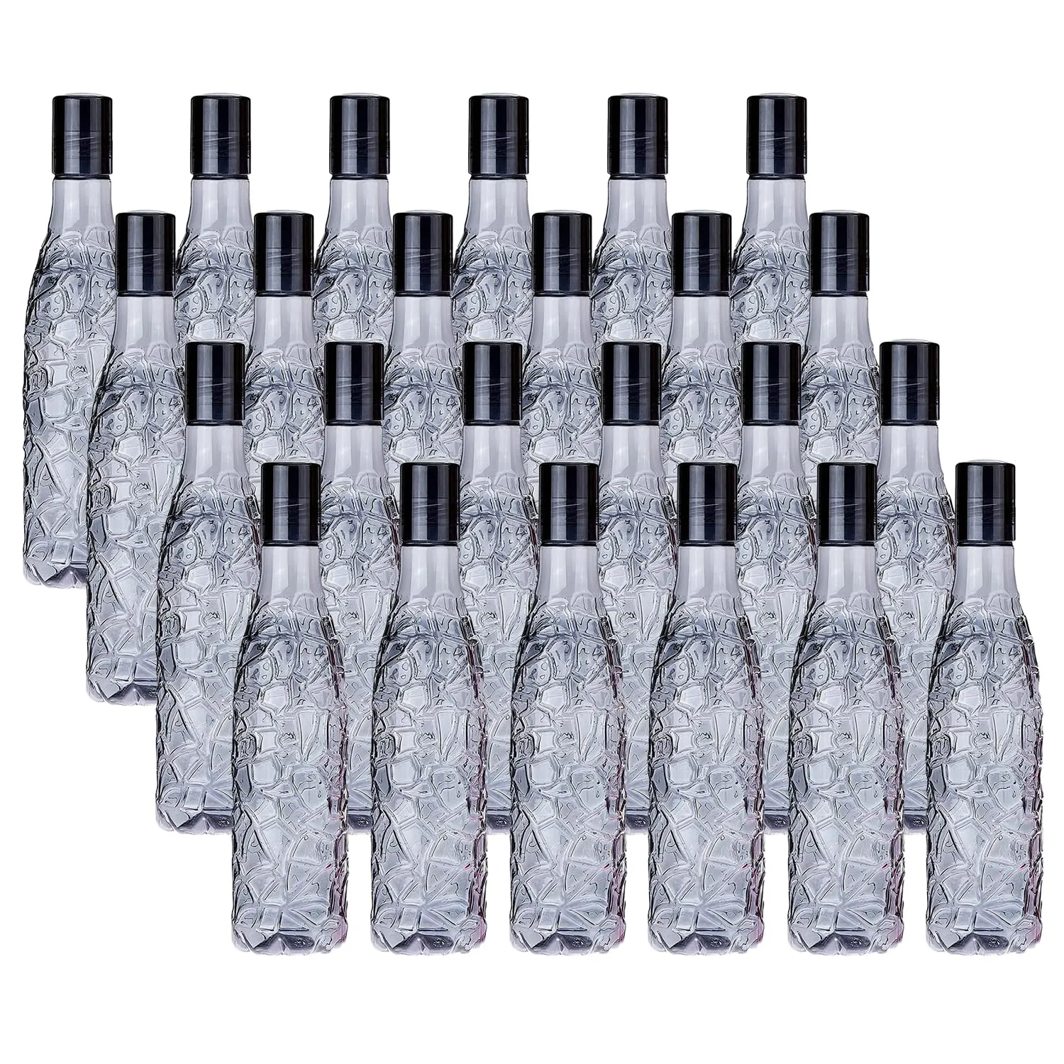 Kuber Industries BPA-Free Plastic Water Bottle|Leak Proof, Firm Grip, 100% Food Grade Plastic Bottles|For Home, Office, & Gym|Unbreakable, Freezer Proof, Fridge Water Bottle|Set Of 4|Black (Pack Of 5)