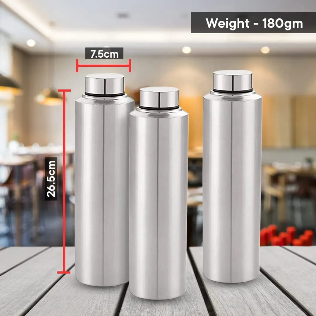 Kuber Industries Stainless Steel Water Bottle, Set of 4, 1000 ml Each