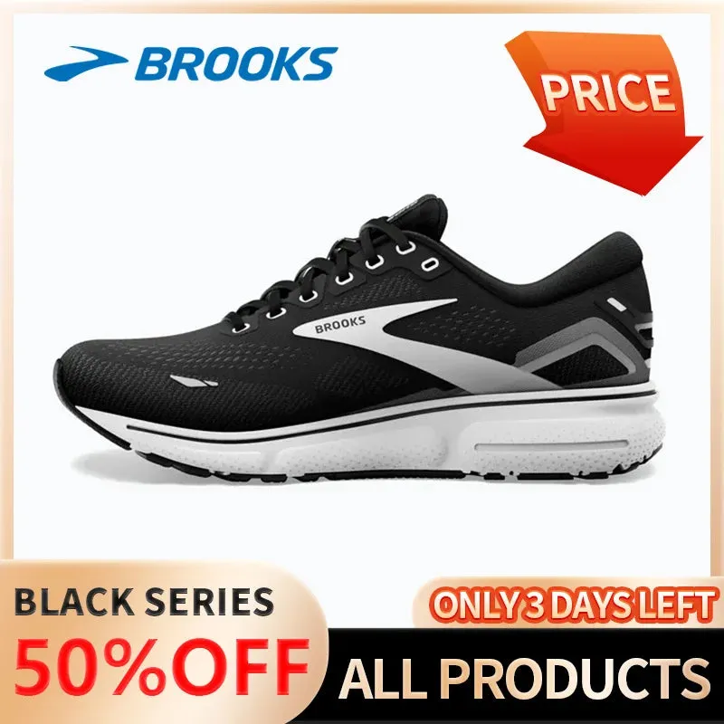 [Limited time sale] Brooks black sports shoes, outdoor jogging shoes, off-road climbing, breathable shock-absorbing casual shoes