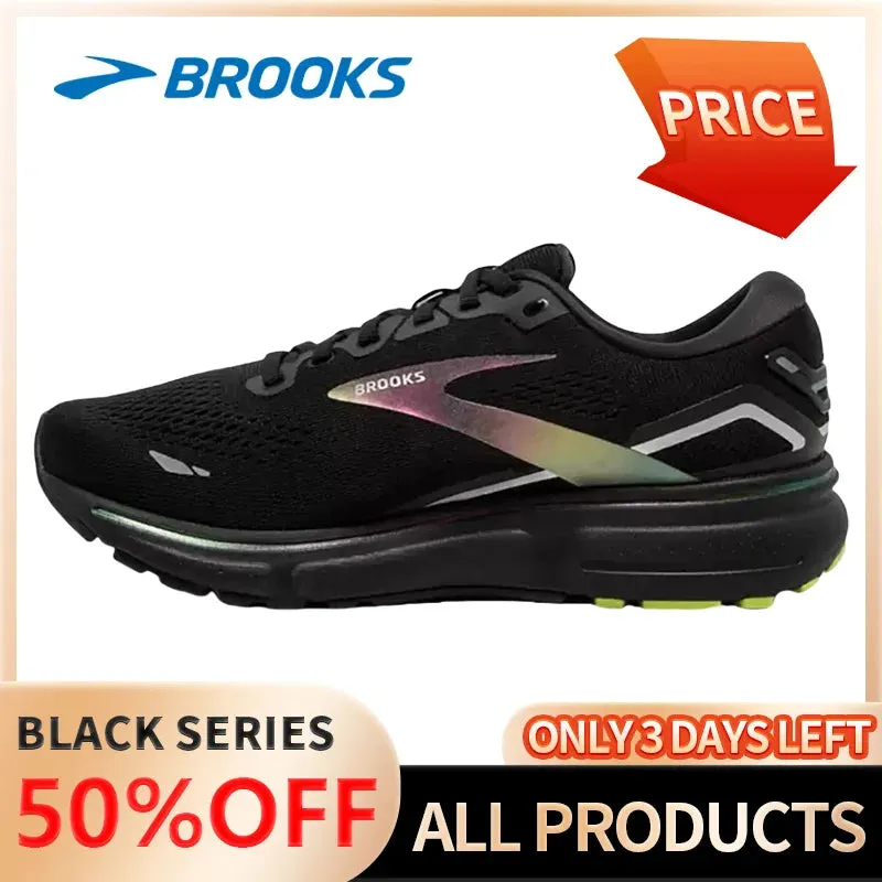 [Limited time sale] Brooks black sports shoes, outdoor jogging shoes, off-road climbing, breathable shock-absorbing casual shoes