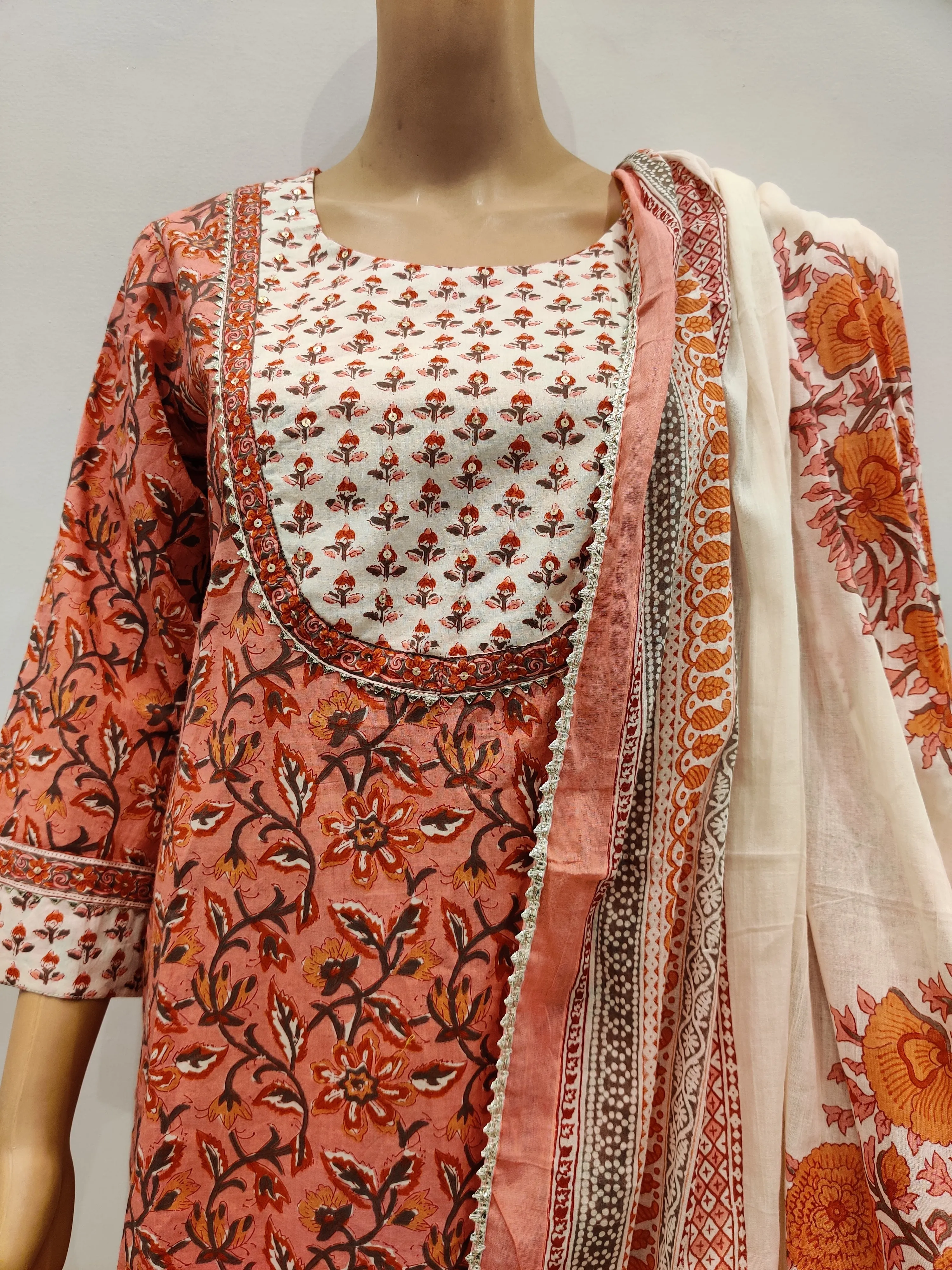 Marigold kurta pant with dupatta