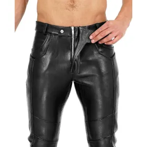 Men's Genuine Leather Pants: Versatile Motorcycle and Casual Wear Trousers