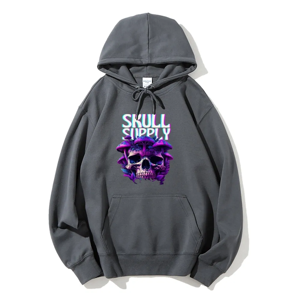 Mens Halloween Skull Supply Graphic Hoodies