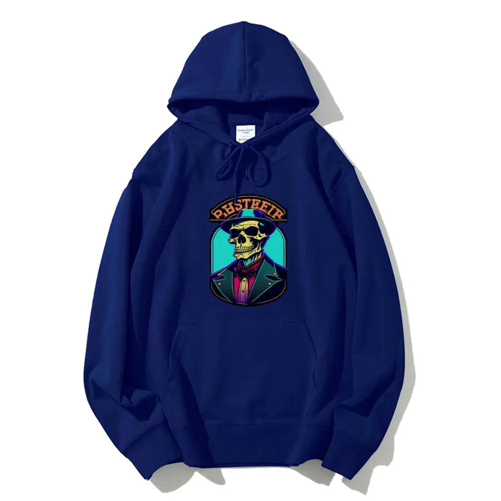 Mens Hipster Skeleton Graphic Hoodies