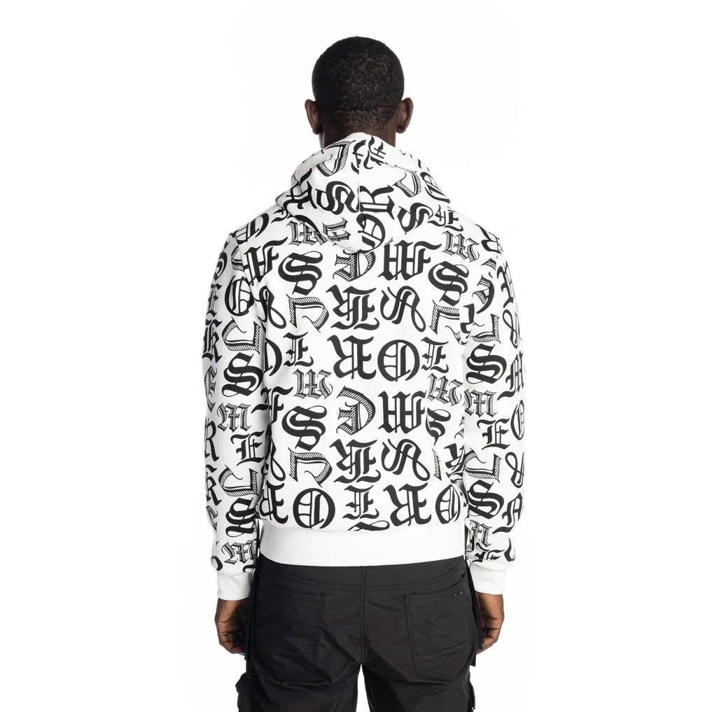 Monogram Fashion Hoodie - White/Black