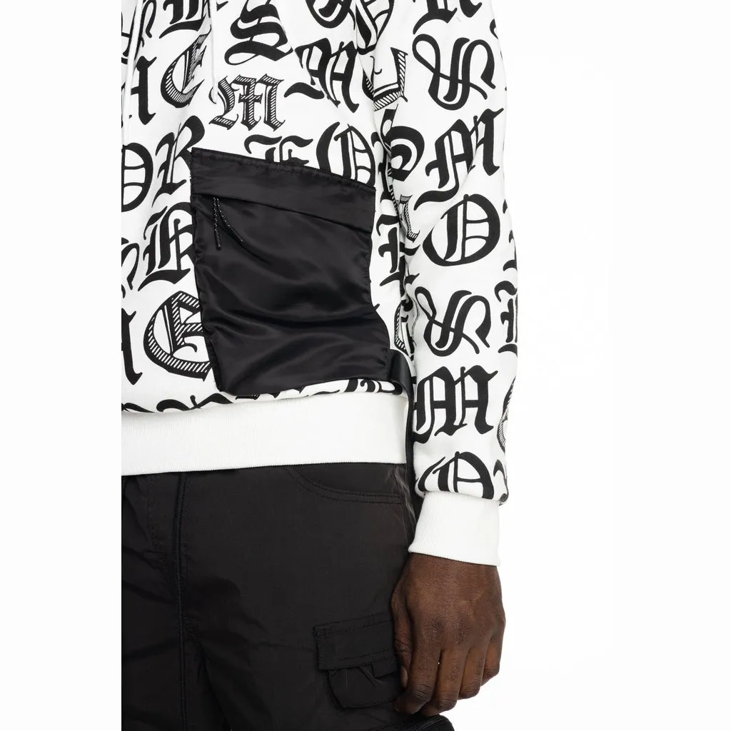 Monogram Fashion Hoodie - White/Black