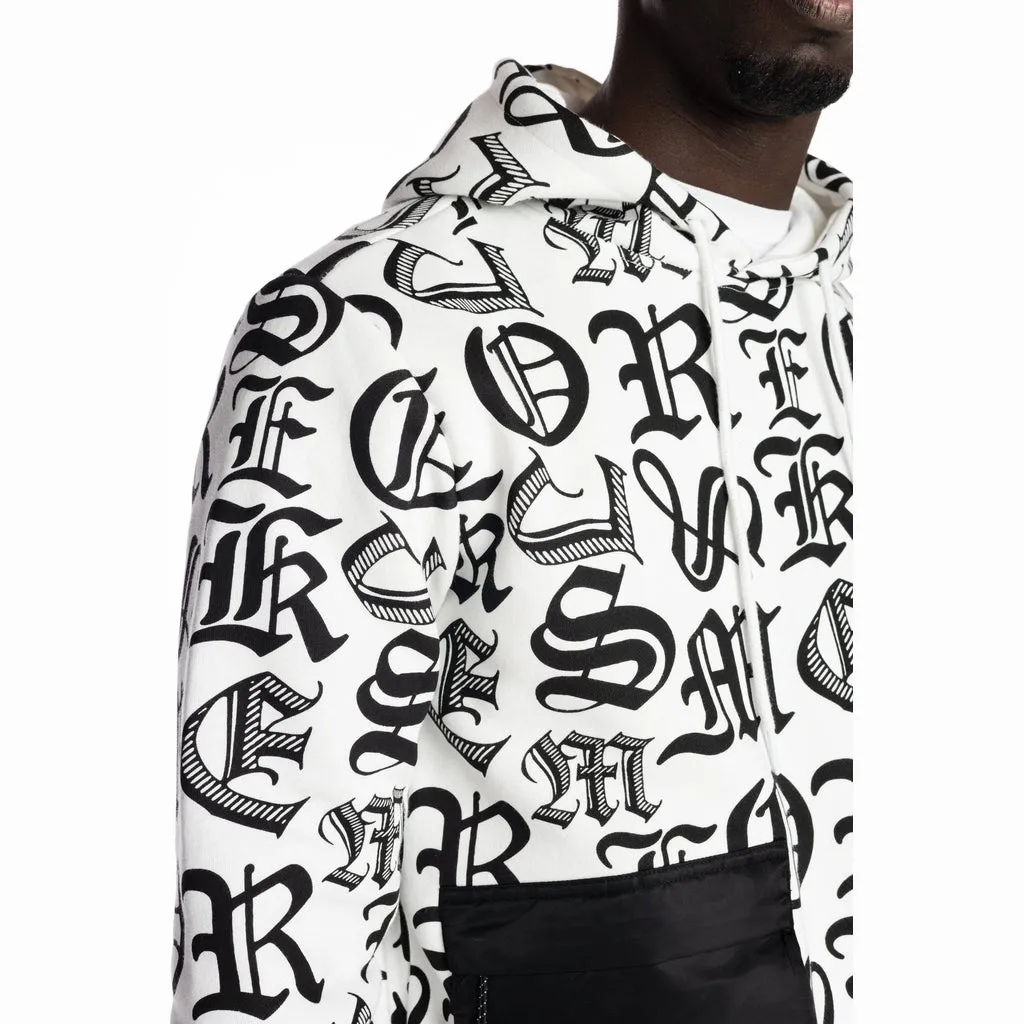 Monogram Fashion Hoodie - White/Black