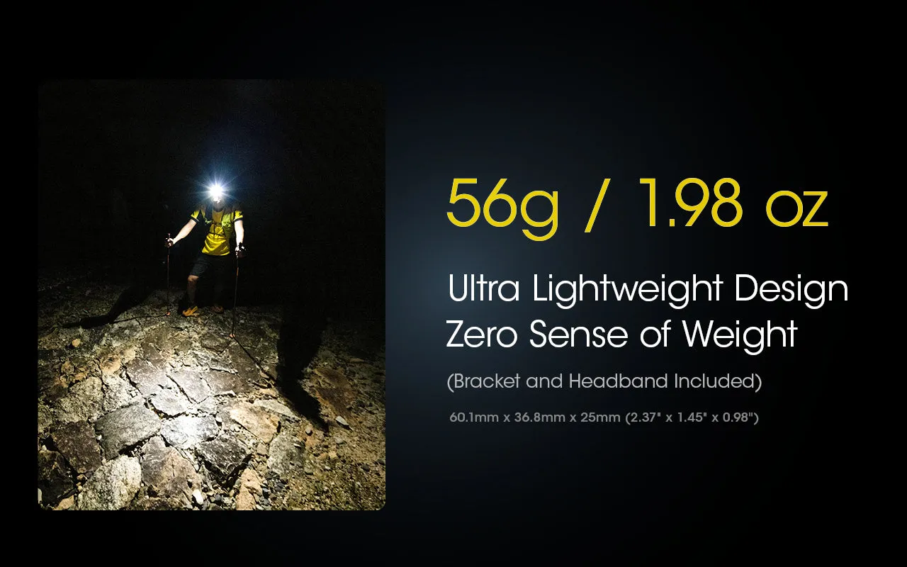 NITECORE 400 LUMENS ULTRALIGHT RECHARGEABLE HEADLAMP (NU25)