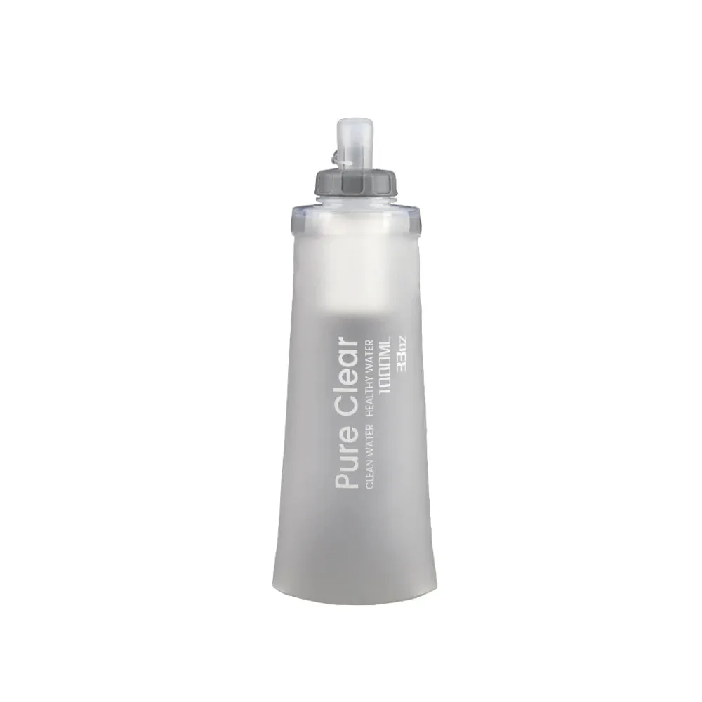 Optimized 500ml/1000ml Collapsible Squeeze Water Filter Bottle with Pure Clear Design