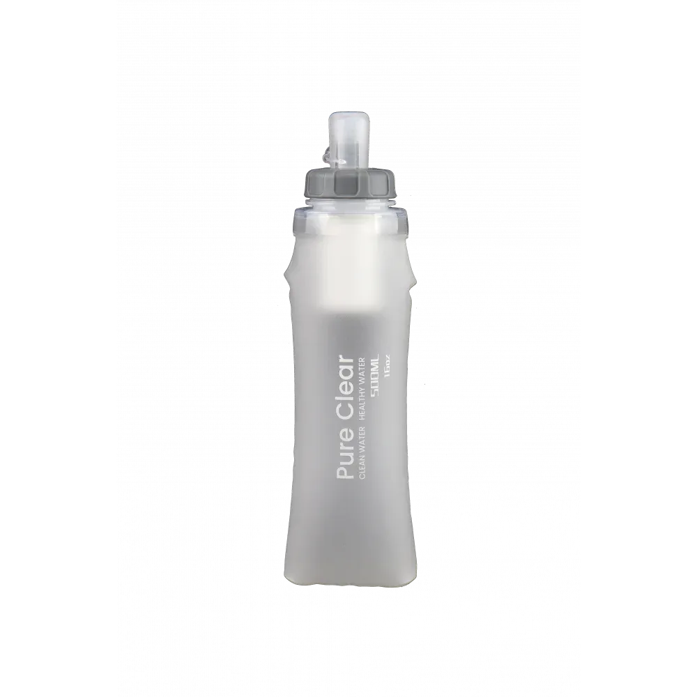 Optimized 500ml/1000ml Collapsible Squeeze Water Filter Bottle with Pure Clear Design