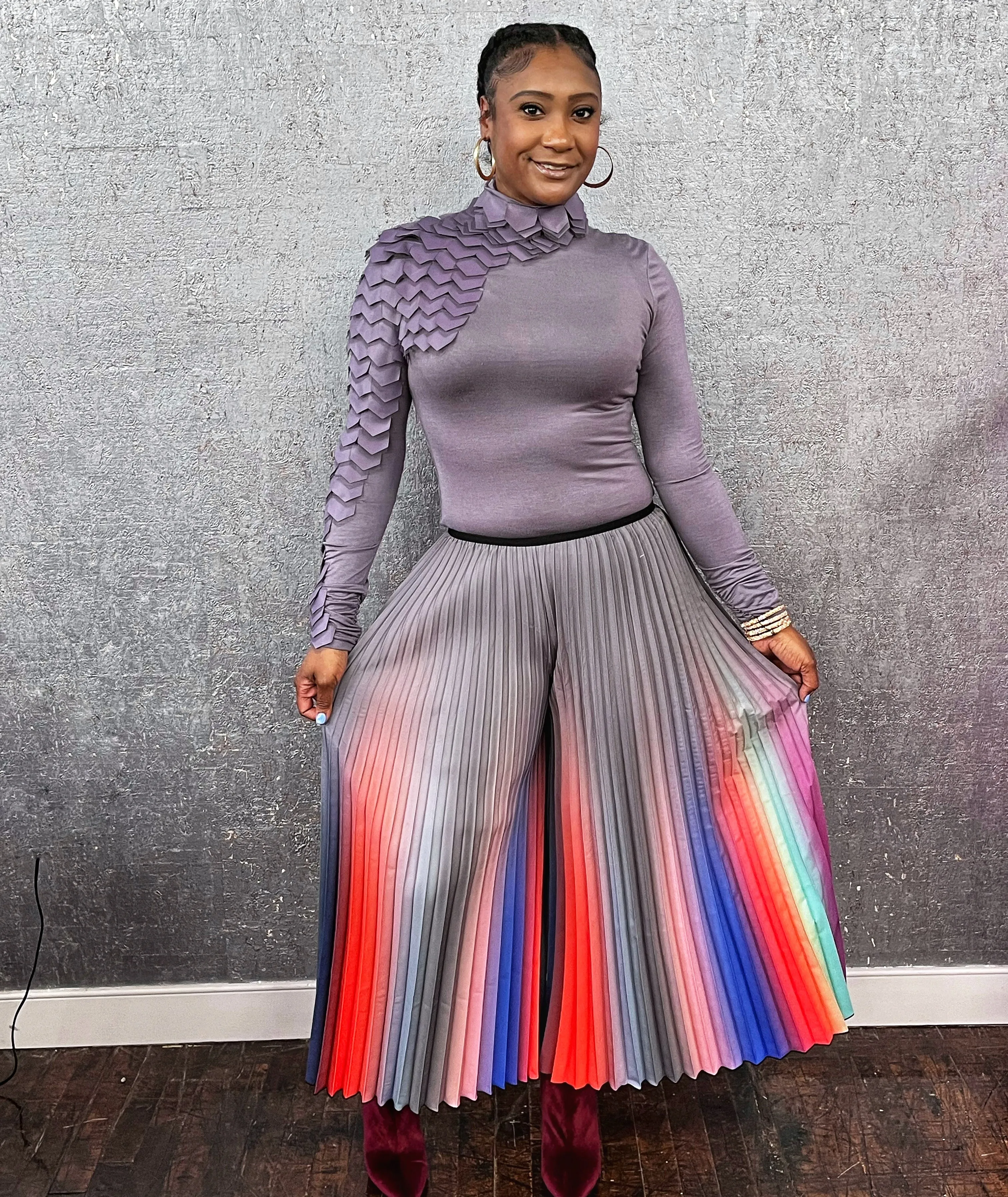 Rainbow Pleated Pant