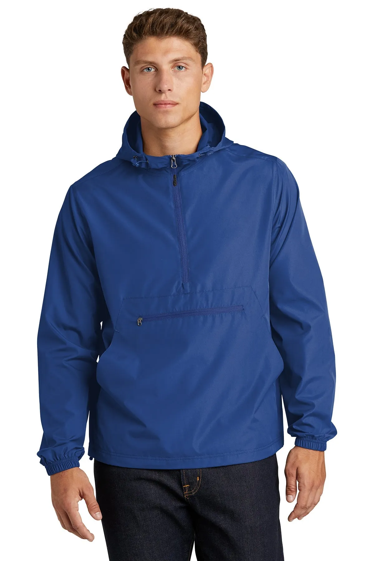 Sport-Tek Packable Custom Anorak Jackets, True Royal