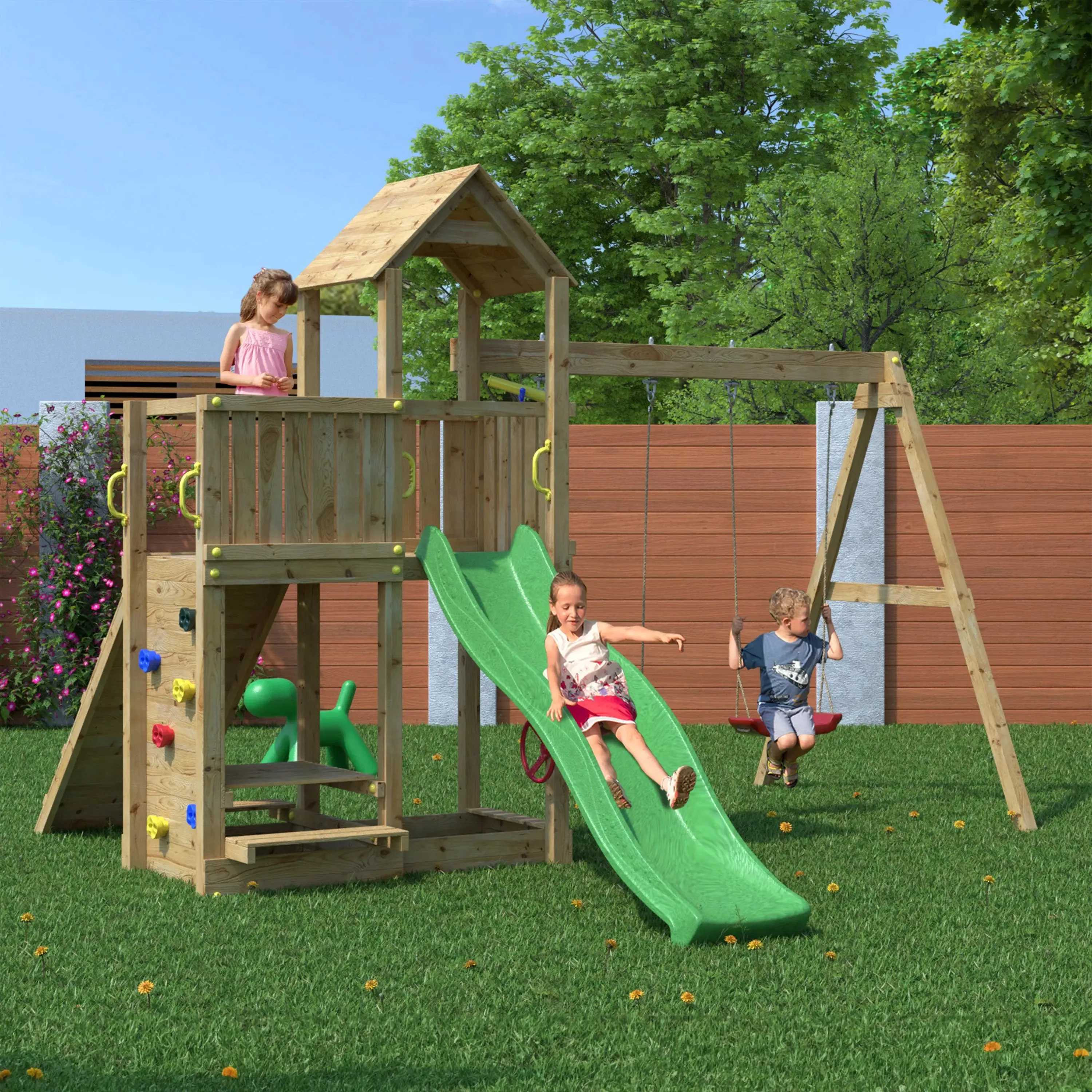 Summit Seeker Scramble (Floppi) Climbing Frame with Swing and Slide - SPECIAL OFFER - 10% OFF