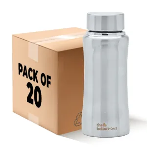 The Better Home Stainless Steel Water Bottle 500ml | Rust Proof, Light Weight & Durable 500ml Water Bottle | Stainless Steel Bottle for Kids & Adults | Steel Fridge Water Bottle (Pack of 20)