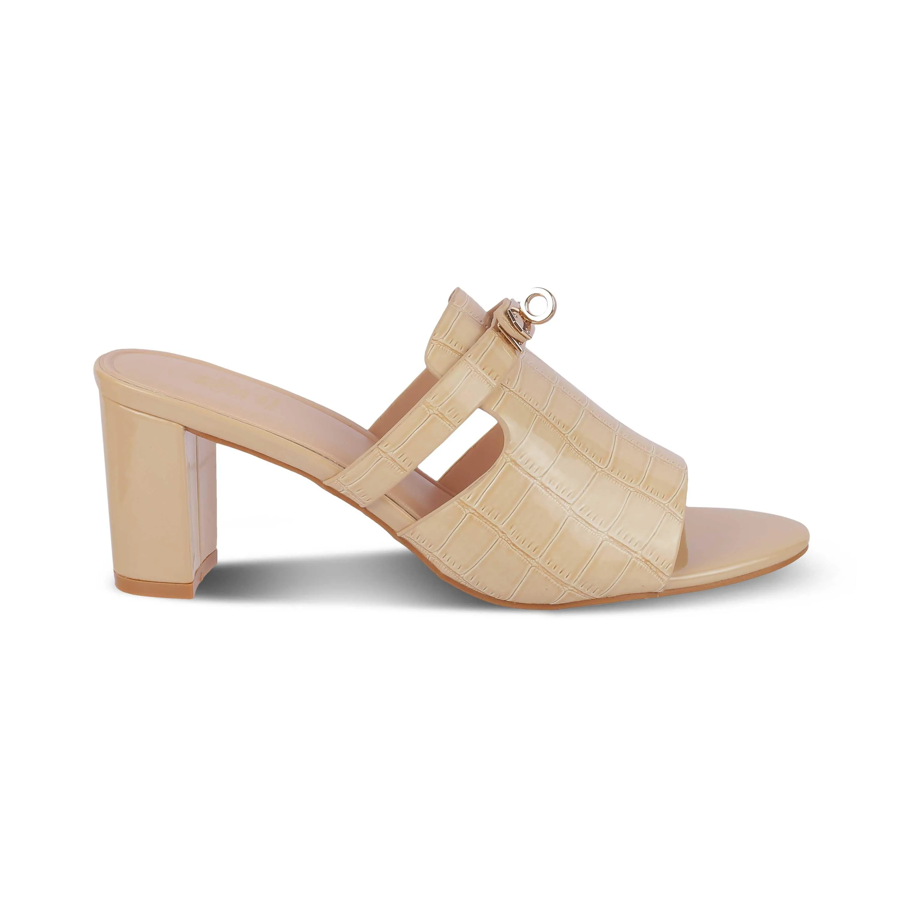 Tresmode Nic Beige Women's Dress Block Heel Sandals