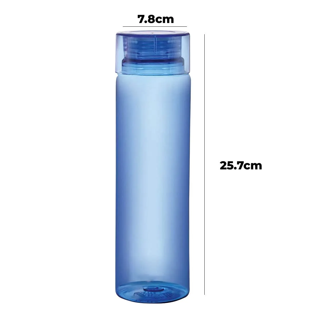 Urbane Home BPA Free Plastic Water Bottles | Breakproof, Leakproof, Food Grade PET Bottles | Water Bottle for Kids & Adults | Plastic Bottle Set of 4 |Blue