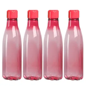 Urbane Home BPA Free Plastic Water Bottles | Unbreakable, Leak Proof, 100% Food Grade Plastic | For Kids & Adults | Refrigerator Plastic Bottle Set of 4|PINK