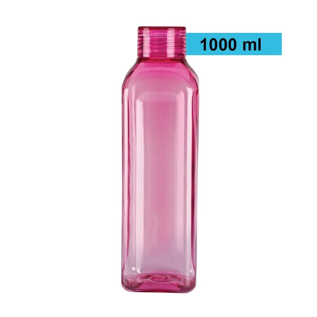 Urbane Home BPA Free Plastic Water Bottles | Unbreakable, Leak Proof, 100% Food Grade Plastic | For Kids & Adults | Refrigerator Plastic Bottle Set of 6|Pink