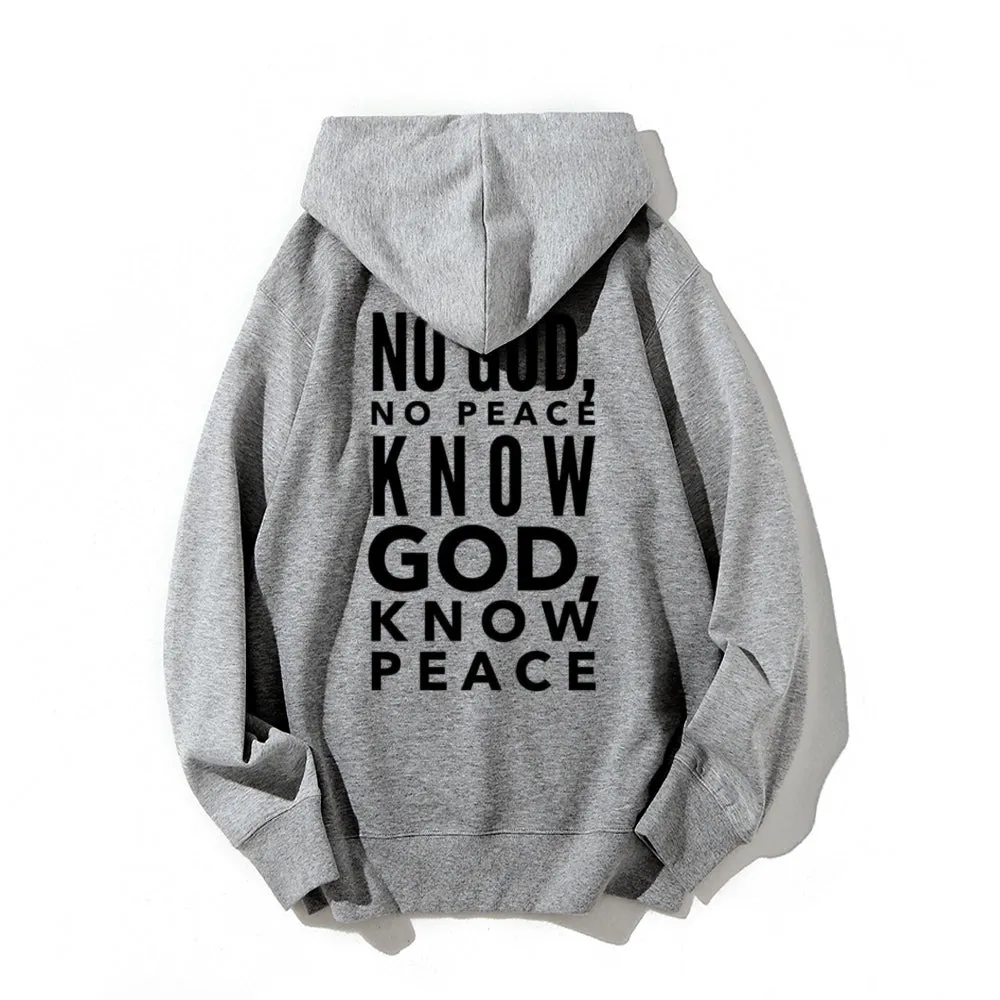 Women KNOW GOD KNOW PEACE Graphic Hoodies