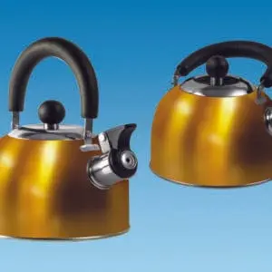 1.6L Gold-Finished Gas Hob Kettle Featuring Collapsible Handle 1