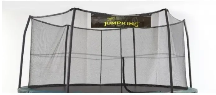11 Ft Enclosure Netting – 6 Short Poles, Compatible With 5.5 In Springs, Jumpking Logo 1