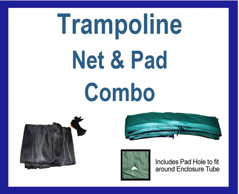 15-Foot Trampoline Safety Enclosure Kit – 5-Pole Top-Ring Net & Pad Combo (Yjnyjp-Trjp-15-5-Green) 1