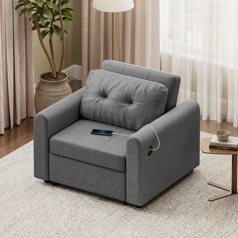 3-In-1 Transformable Recliner Sofa Bed – Compact Living Solution 1