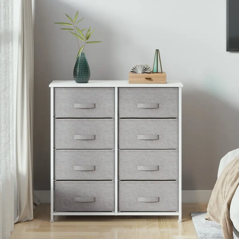 4-Tier Fabric Storage Cabinet – 8-Drawer Organizational Unit For Living Or Bedroom 1