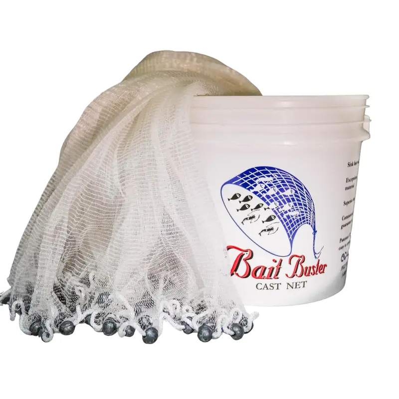 Bait Buster Glass Minnow Cast Net – 3/16-Inch Square Mesh, 1.5 Lb/Ft 1