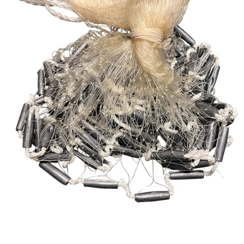 Bait Buster White Cast Net – 1.25" Square Mullet Mesh, 1.5Lb/Ft Weight, Dragon-Head Free Design 1