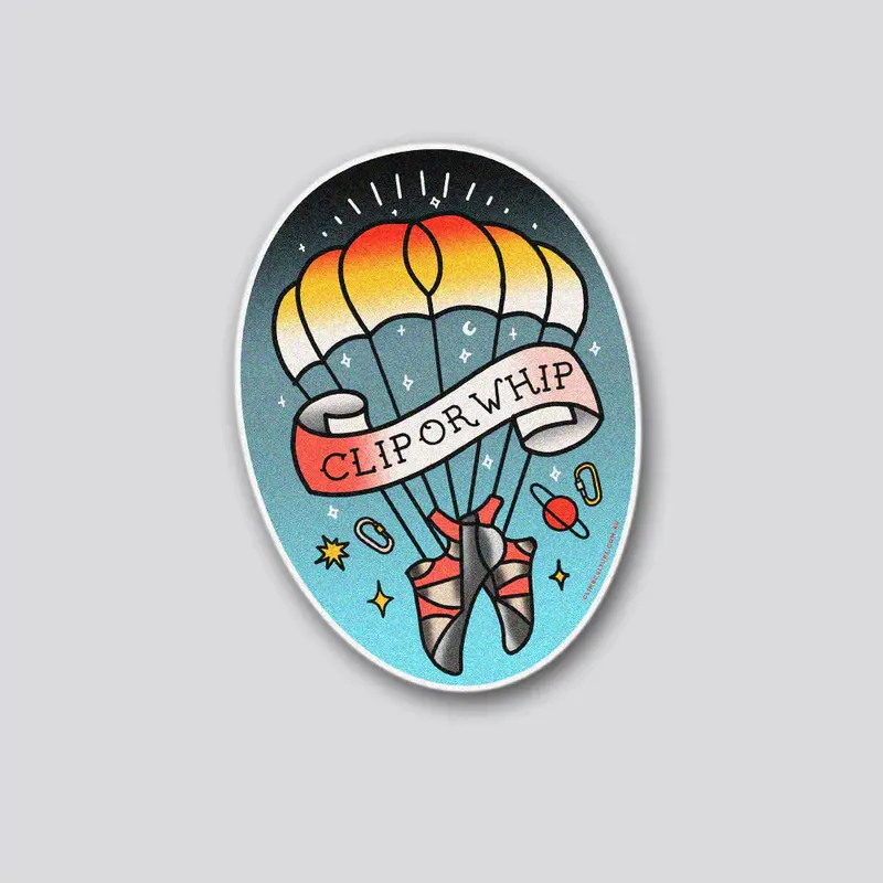 Climb Culture Clip Or Whip Illustrated Sticker 1