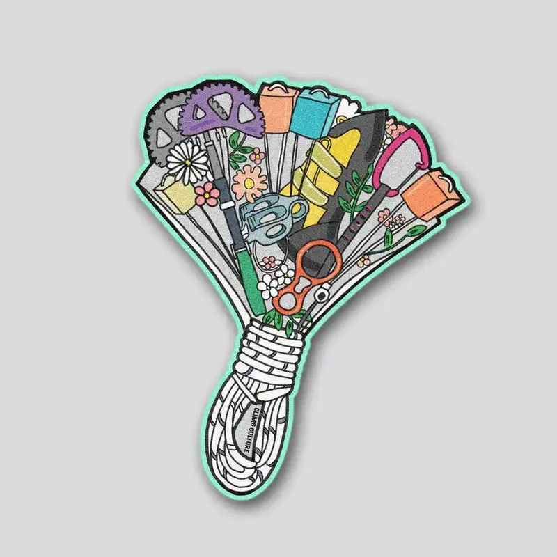 Climb Culture Gear Flowers Design Sticker 1