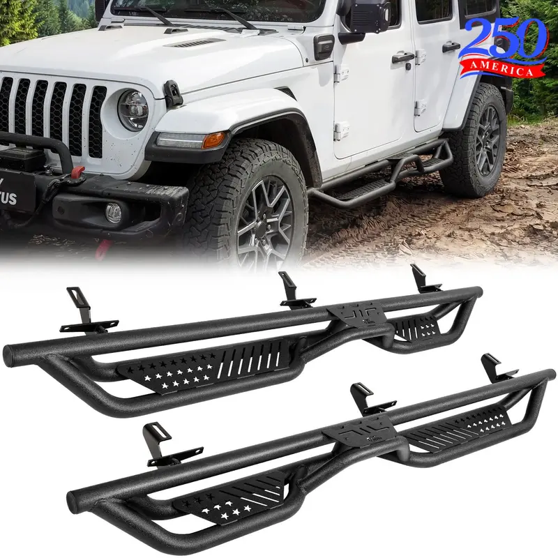 Dual-Step Running Boards For Jeep Wrangler Jl 4-Door (2018–2026) – 550 Lb Capacity Side Steps 1