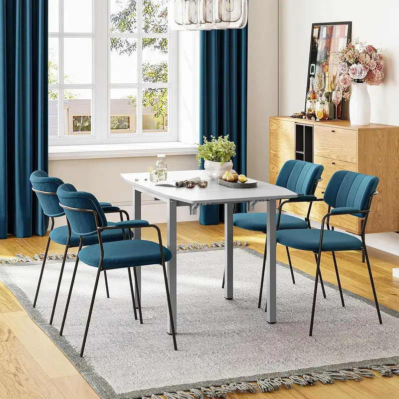 Extendable Drop-Leaf Dining Table – Compact Rectangle Table With Expandable Surface 1