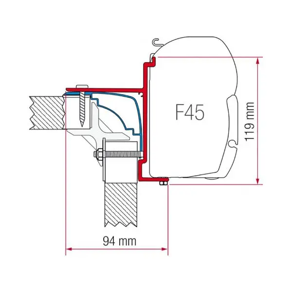 Fiamma Bracket Kit For Laika Ecovip, Burstr & Hobby Motorhomes (Part #98655-357) 1
