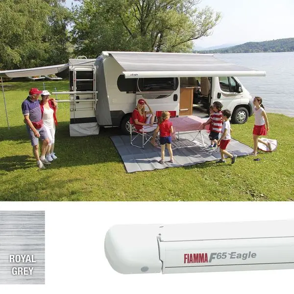 Fiamma F65Eagle 400 Awning – Titanium Frame, Royal Grey Fabric 1