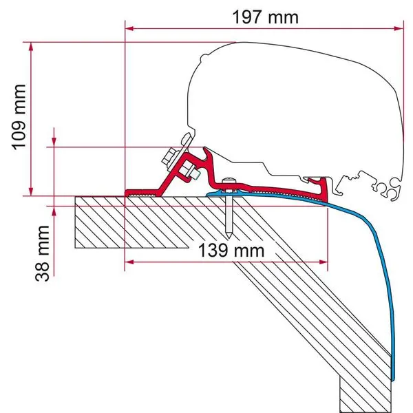 Fiamma F80L Awning Bracket Kit For Laika, Rexosline & Kreos Motorhomes (98655Z168) 1